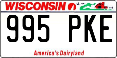 WI license plate 995PKE