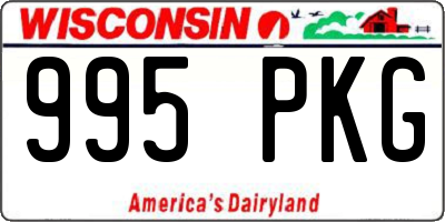 WI license plate 995PKG