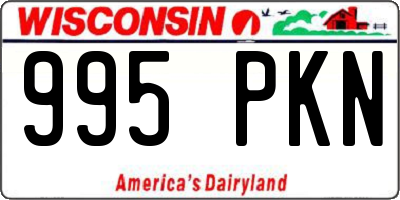 WI license plate 995PKN