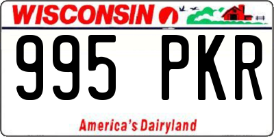 WI license plate 995PKR