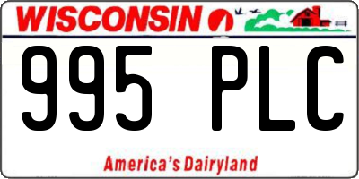 WI license plate 995PLC