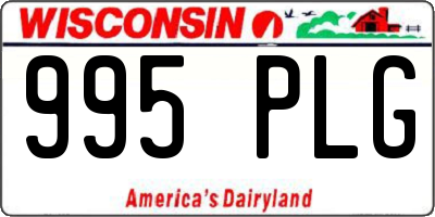 WI license plate 995PLG