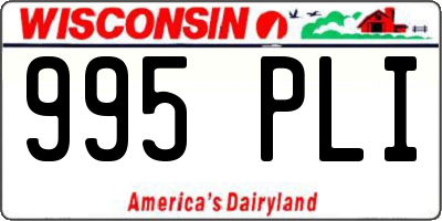 WI license plate 995PLI