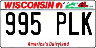 WI license plate 995PLK