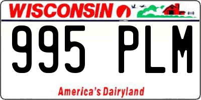 WI license plate 995PLM