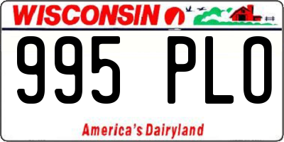 WI license plate 995PLO