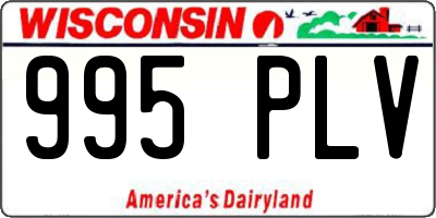 WI license plate 995PLV