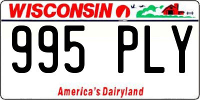 WI license plate 995PLY