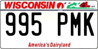 WI license plate 995PMK