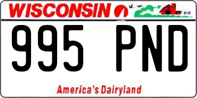 WI license plate 995PND