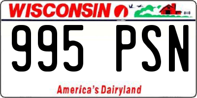 WI license plate 995PSN