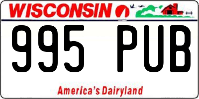 WI license plate 995PUB