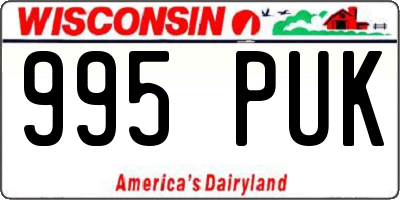 WI license plate 995PUK
