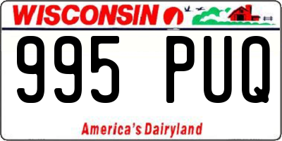 WI license plate 995PUQ