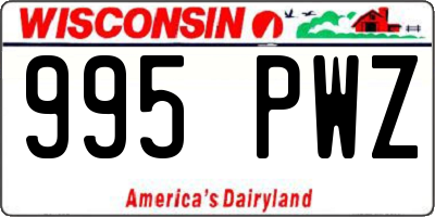 WI license plate 995PWZ