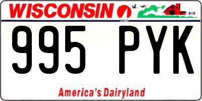 WI license plate 995PYK