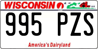 WI license plate 995PZS