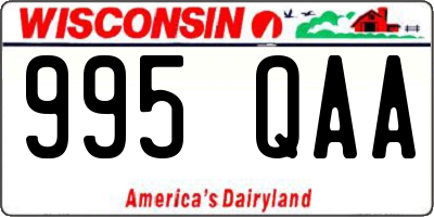 WI license plate 995QAA
