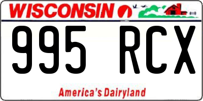 WI license plate 995RCX