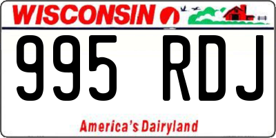 WI license plate 995RDJ
