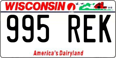 WI license plate 995REK