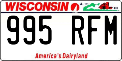 WI license plate 995RFM