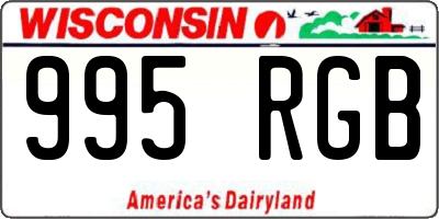 WI license plate 995RGB