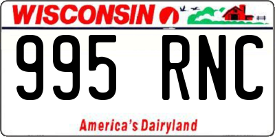 WI license plate 995RNC