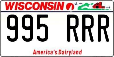 WI license plate 995RRR