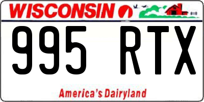 WI license plate 995RTX