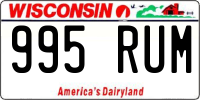 WI license plate 995RUM