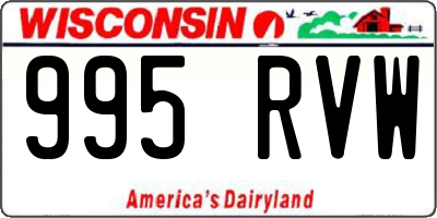 WI license plate 995RVW