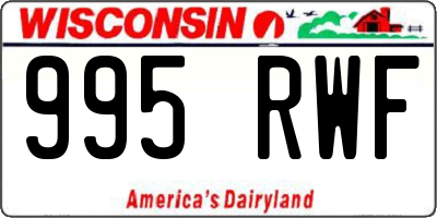 WI license plate 995RWF