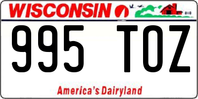 WI license plate 995TOZ