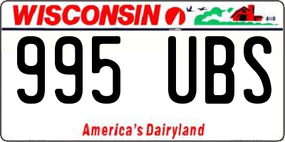 WI license plate 995UBS