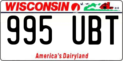 WI license plate 995UBT