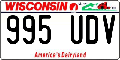 WI license plate 995UDV
