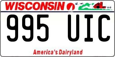 WI license plate 995UIC