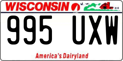 WI license plate 995UXW