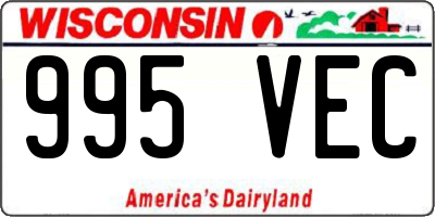 WI license plate 995VEC