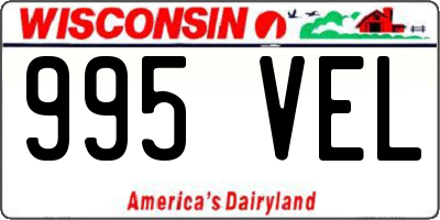 WI license plate 995VEL