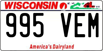 WI license plate 995VEM