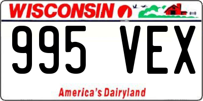 WI license plate 995VEX