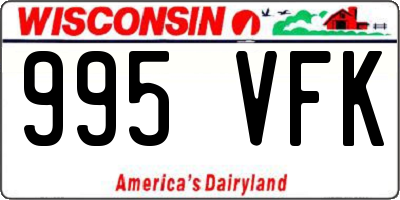 WI license plate 995VFK