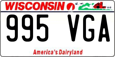 WI license plate 995VGA