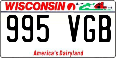 WI license plate 995VGB