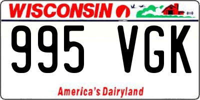 WI license plate 995VGK