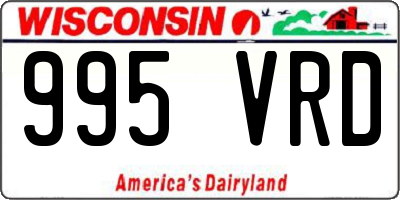 WI license plate 995VRD