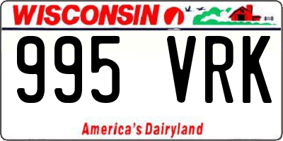 WI license plate 995VRK