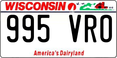 WI license plate 995VRO